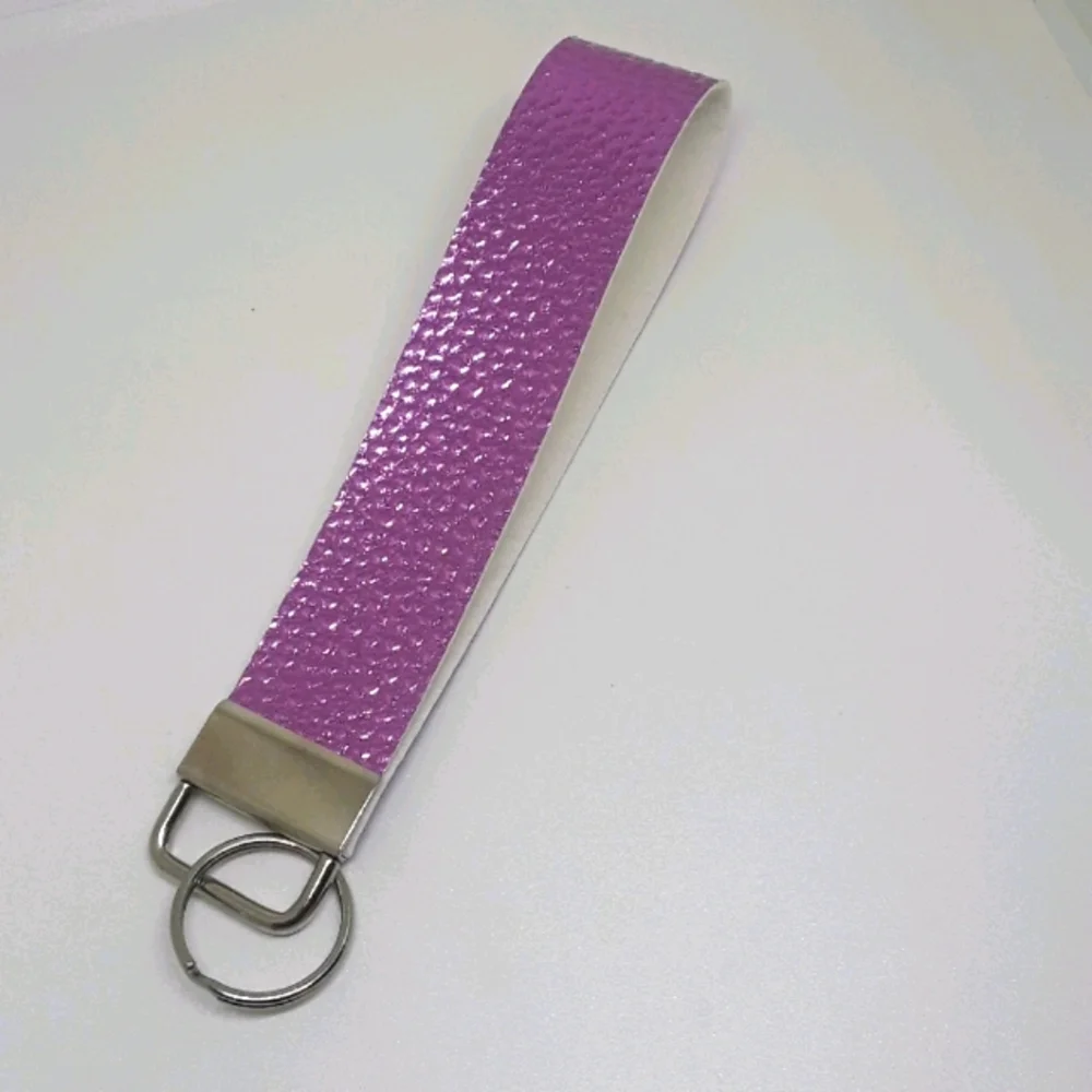 Pink wristlet keychain